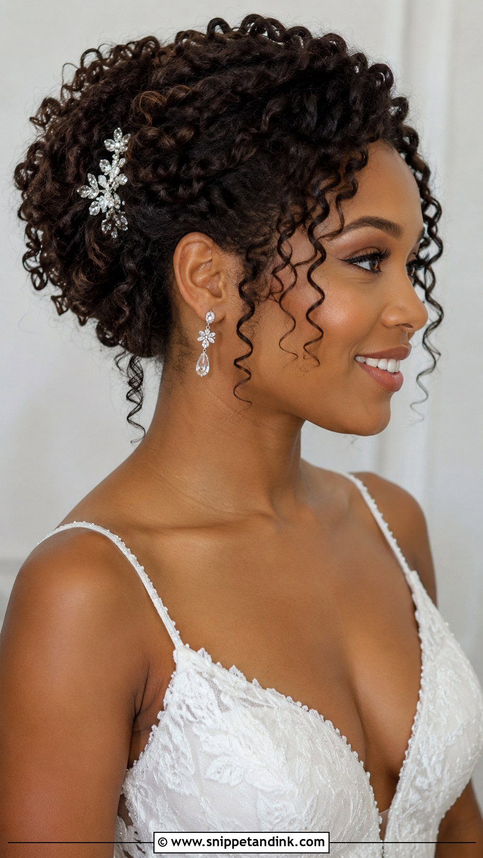 Curly Updo for Short Wedding Hair - Snippet and Ink - 20 Short Updo Wedding Hairstyles