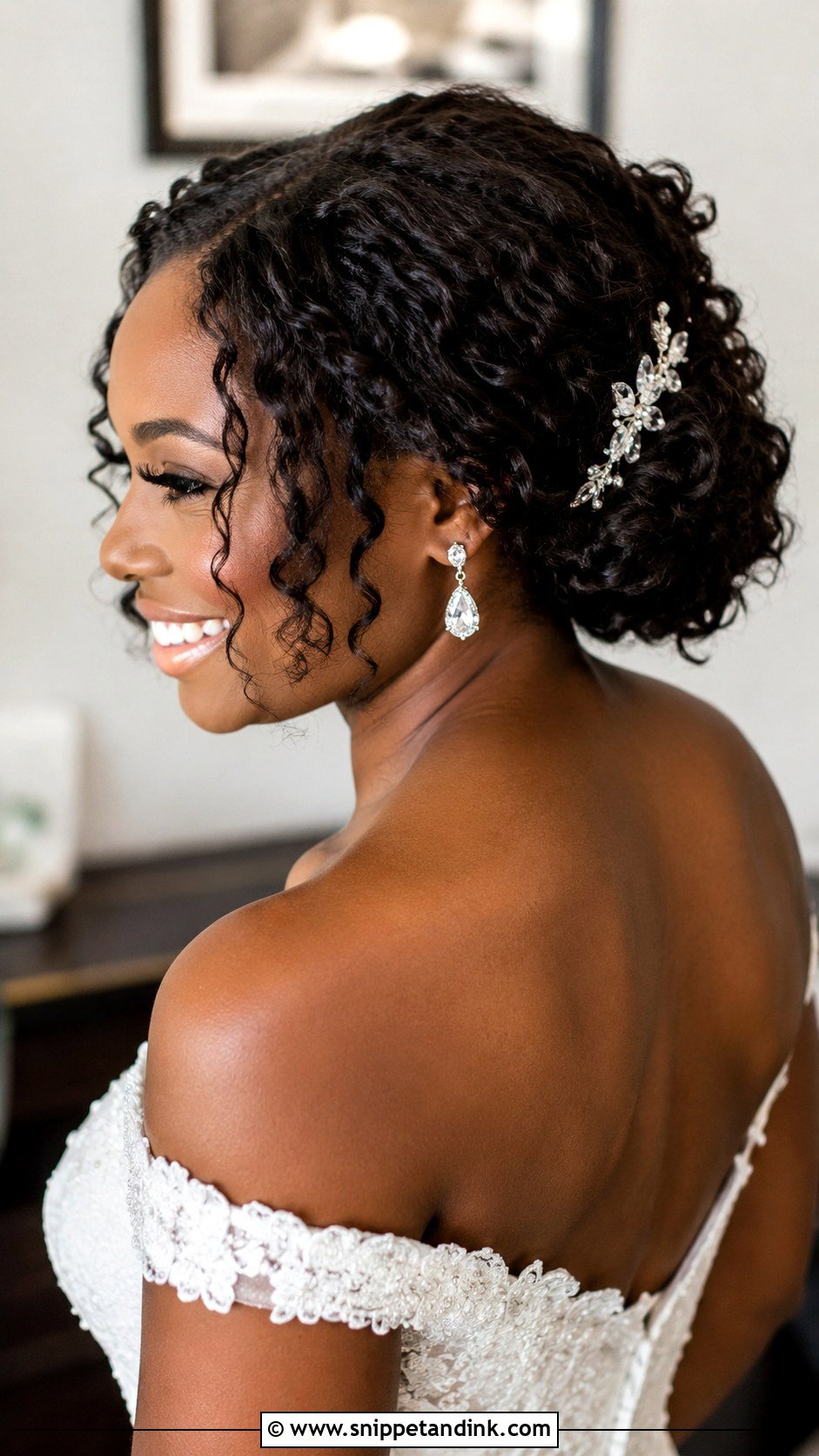 Curly Updo for Shoulder Length Hair - Snippet and Ink - 20 Wedding Hair for Shoulder Length Hair Ideas