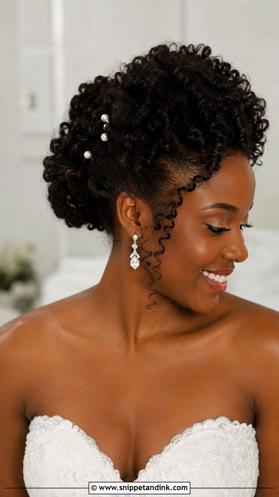 Curly Updo for Strapless Bride - Snippet and Ink - 25 Wedding Hairstyles for Strapless Dress