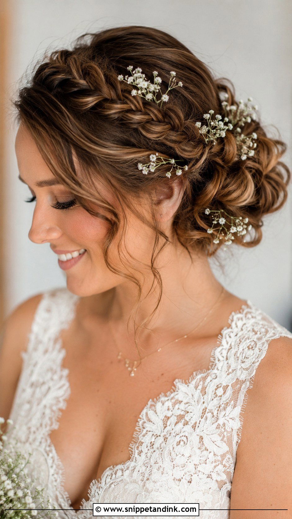 Curly Updo with Braided Crown - Snippet and Ink - 25 Curly Updo Hairstyles for Wedding
