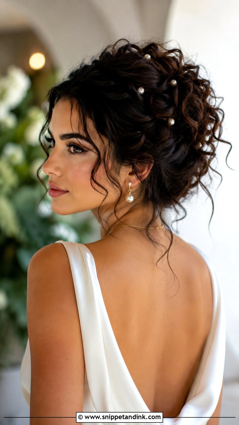 Curly Updo with Loose Tendrils - Snippet and Ink - 30 Curly Wedding Hairstyles