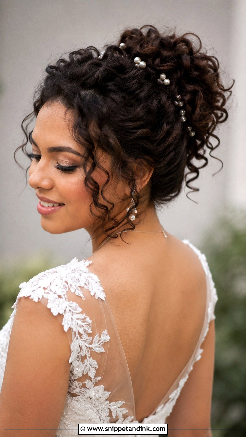 Curly Updo with Pinned Sections - Snippet and Ink - 30 Hair Styles for Long Hair for Weddings
