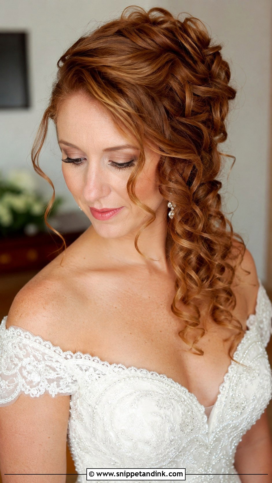 Curly Updo with Side Swept Curls - Snippet and Ink - 25 Curly Updo Hairstyles for Wedding