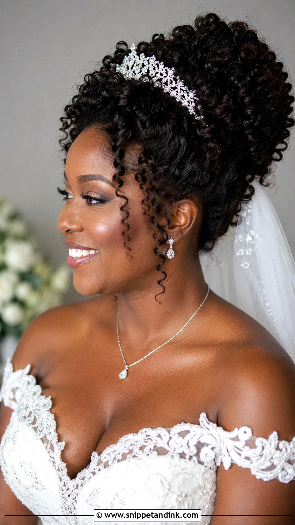 Curly Updo with Tiara - Snippet and Ink - 20 Bride Hairstyles with Tiara