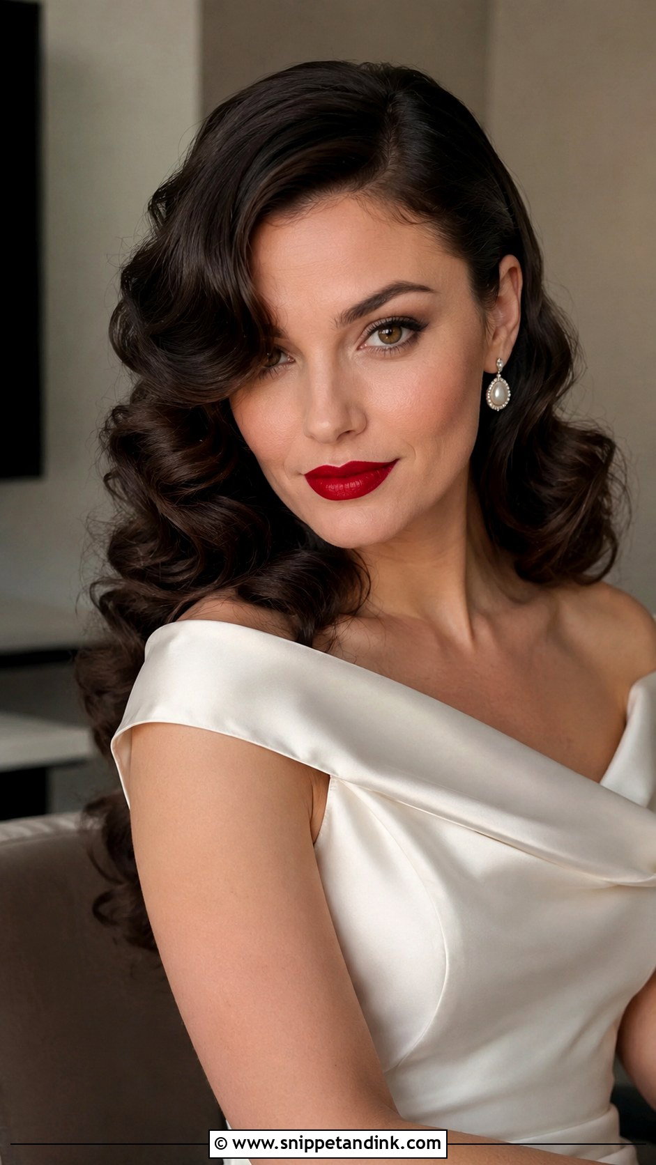 Curly Vintage Bridal Waves - Snippet and Ink - 25 Curly Hair Bridal Hairstyles