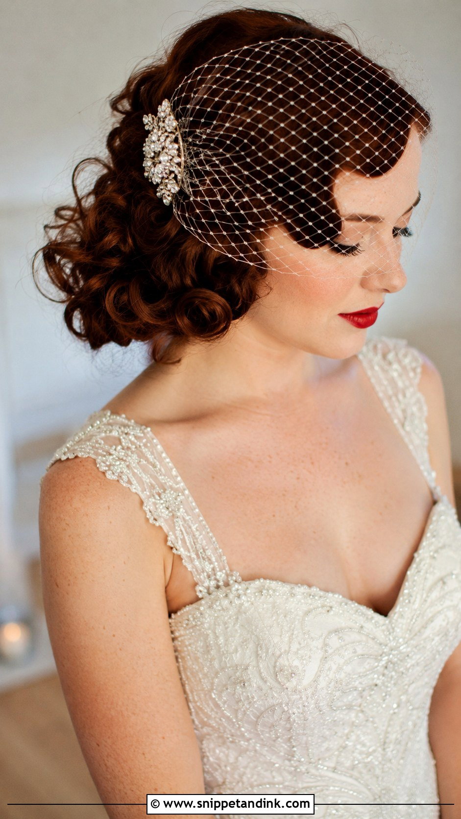 Curly Vintage Inspired Wedding Hairstyle - Snippet and Ink - 20 Naturally Curly Hairstyles for Wedding