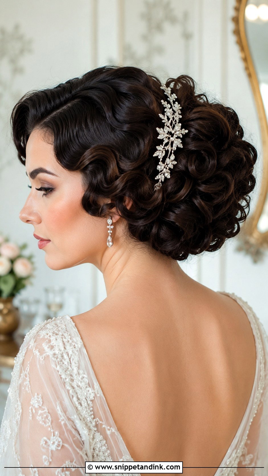 Curly Vintage Updo for Brides - Snippet and Ink - 25 Long Curly Hairstyles for Wedding