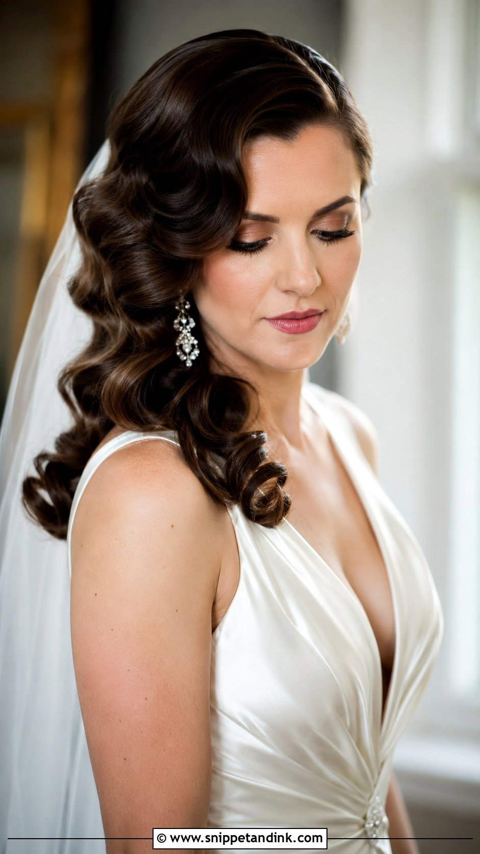 Curly Vintage Waves Wedding Hairstyle - Snippet and Ink - 20 Curly Hairstyles for Medium Hair Wedding