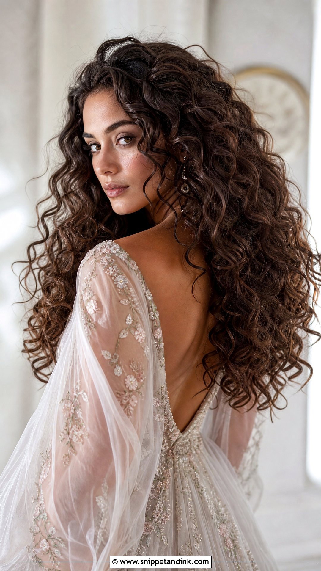 Curly Voluminous Hair Down - Snippet and Ink - 20 Naturally Curly Hair Wedding Styles