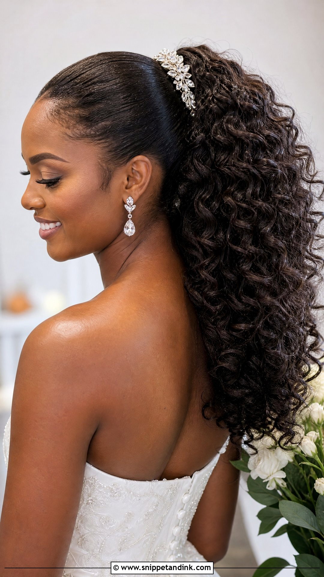 Curly Voluminous Wedding Ponytail - Snippet and Ink - 20 Party Pony Wedding Hairstyle Ideas