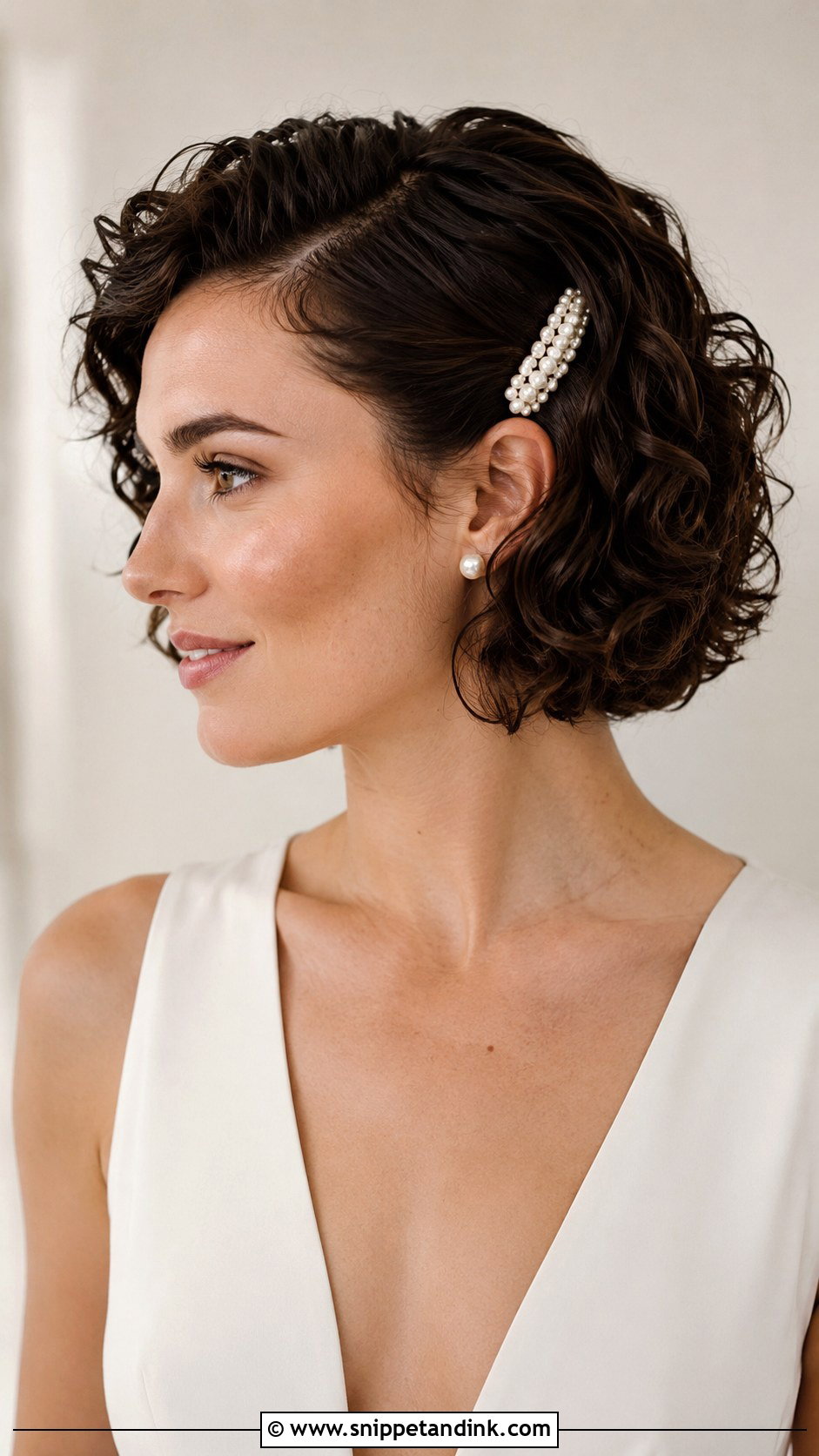 Curly Wedding Bob - Snippet and Ink - 20 Fancy Curly Wedding Hairstyles