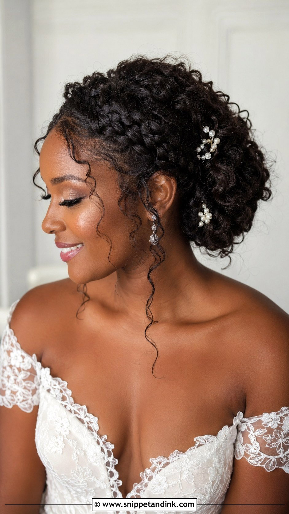 Curly Wedding Braided Updo - Snippet and Ink - 20 Fancy Curly Wedding Hairstyles