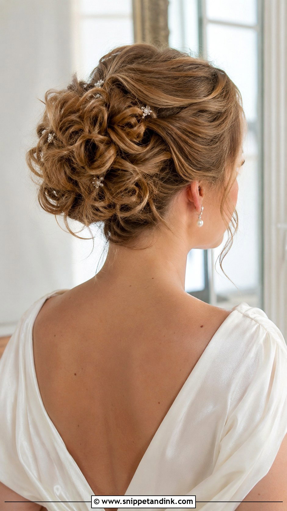 Curly Wedding Bun - Snippet and Ink - 20 Fancy Curly Wedding Hairstyles