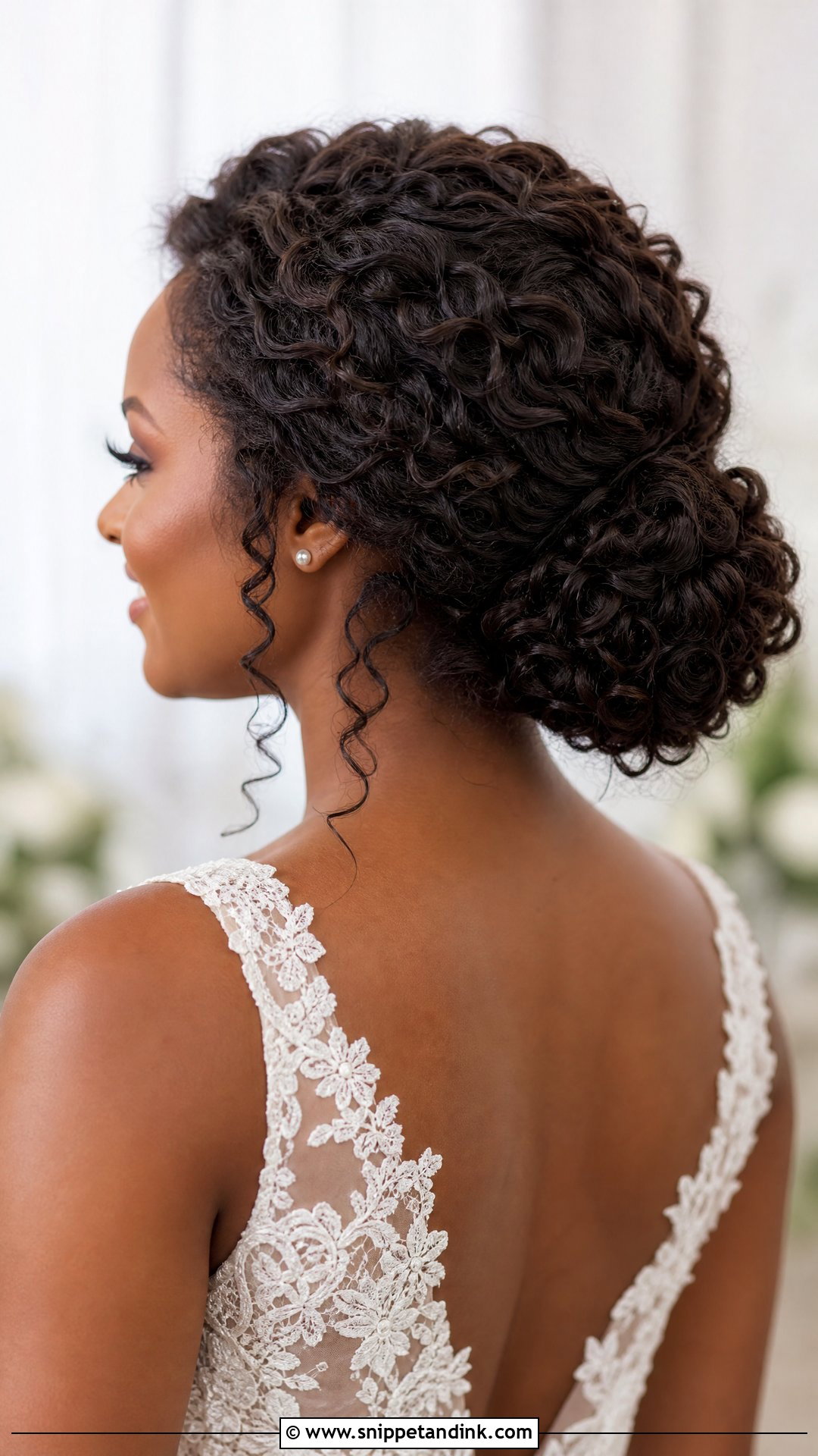 Curly Wedding Bun For Long Hair - Snippet and Ink - 20 Wedding Buns for Long Hair