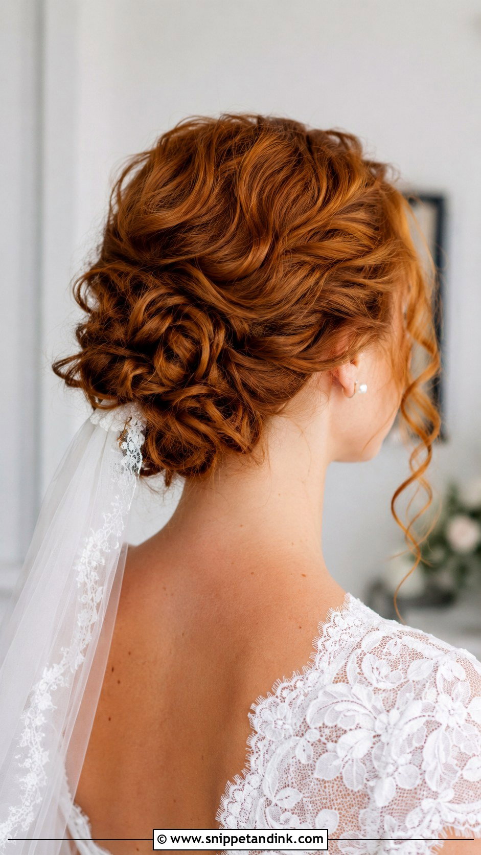 Curly Wedding Chignon - Snippet and Ink - 15 Wedding Updo for Curly Hair Ideas