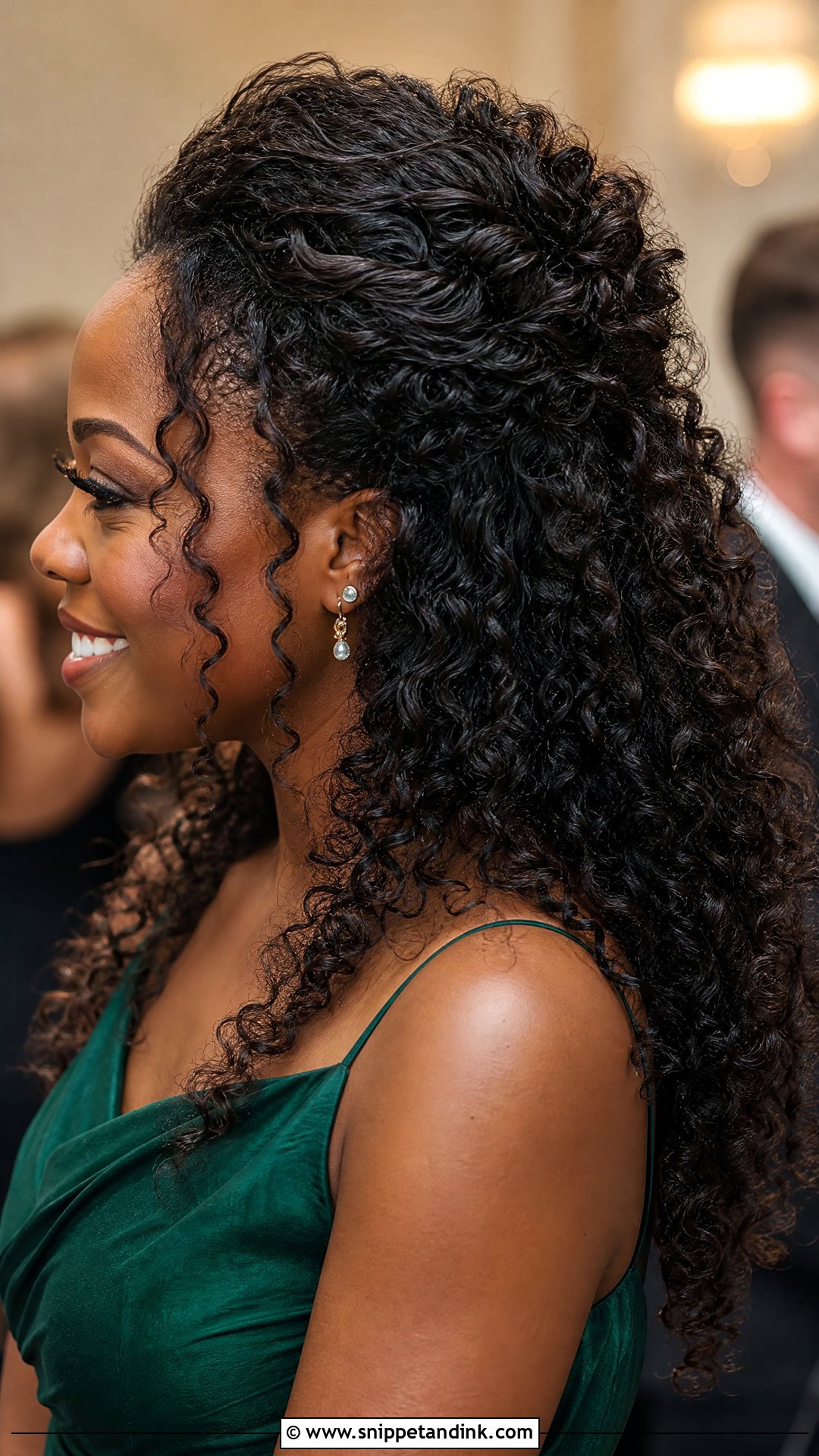 Curly Wedding Guest Hair - Snippet and Ink - 15 Easy Hair Do for Wedding Guest Ideas