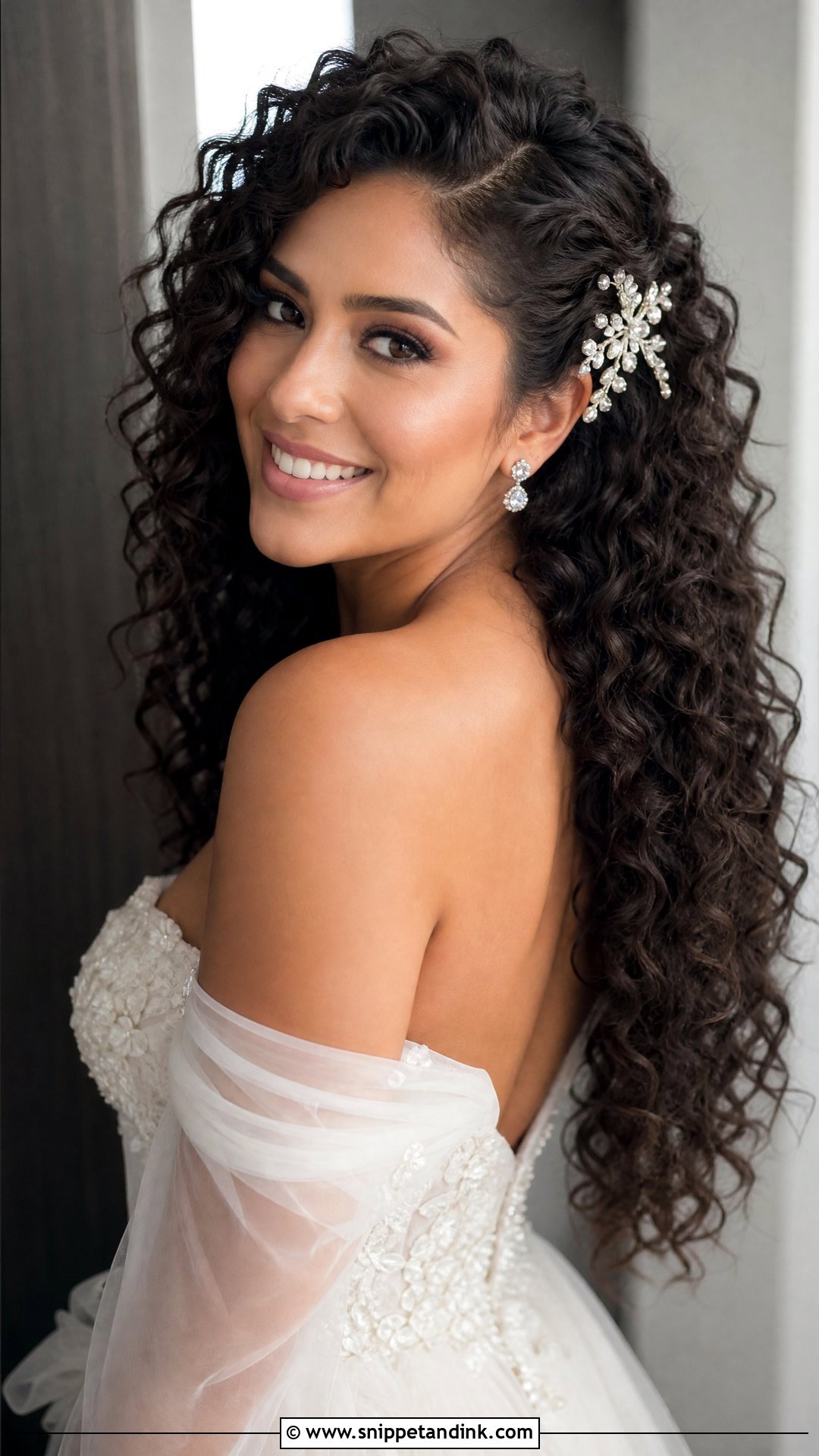 Curly Wedding Hair Down - Snippet and Ink - 20 Classic Wedding Hair Ideas