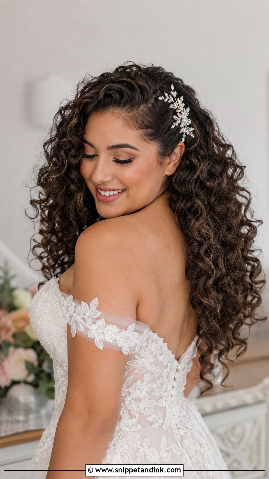 Curly Wedding Hair Down - Snippet and Ink - 25 Easy Wedding Hair Ideas