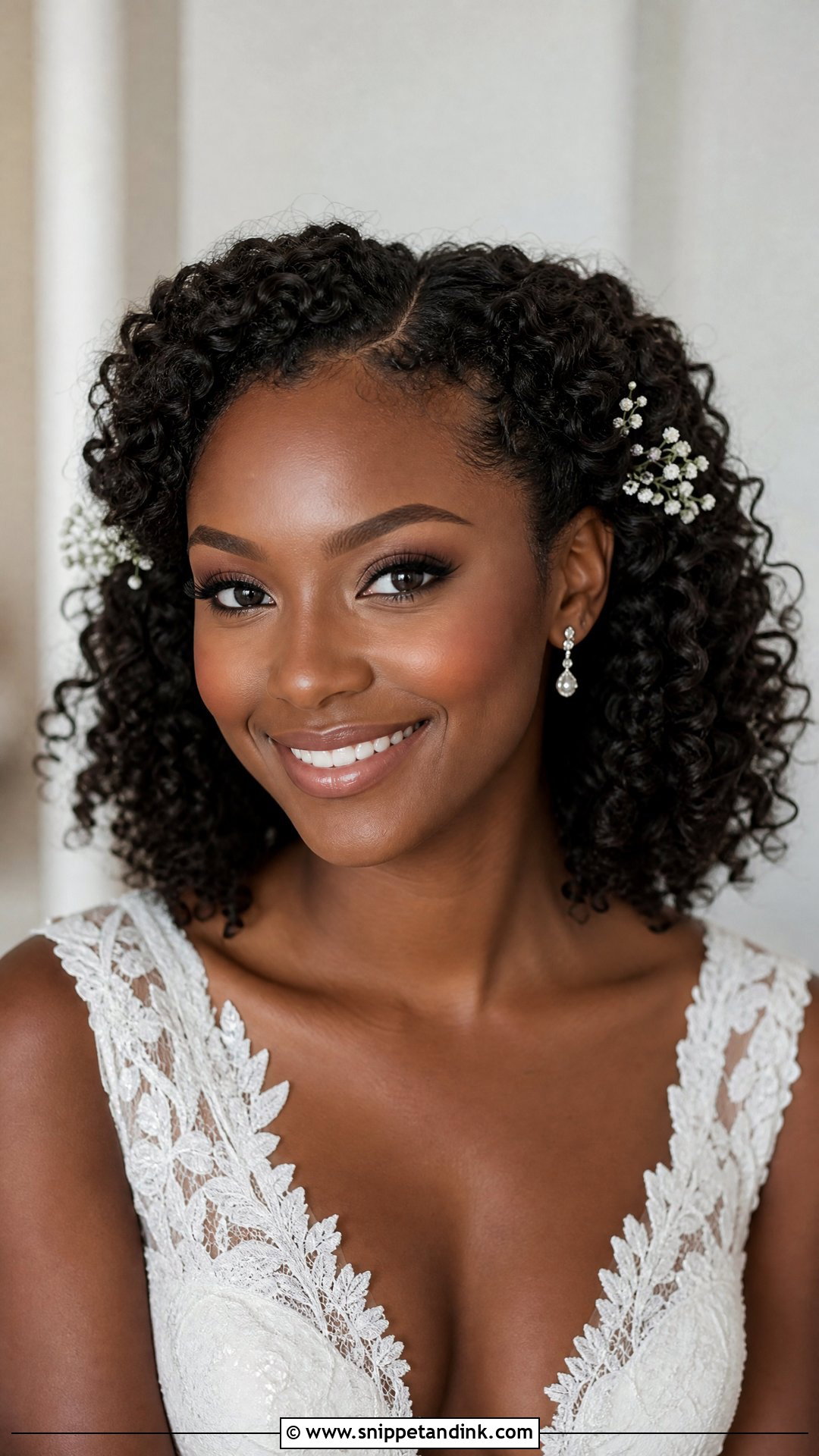 Curly Wedding Hair Tucked Behind Ears - Snippet and Ink - 20 Wedding Hair Tucked Behind Ears