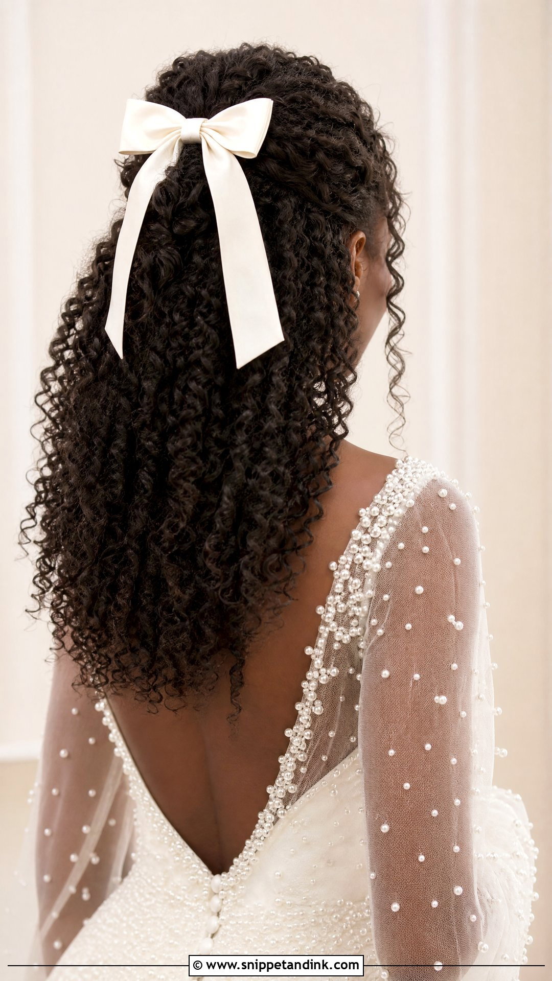 Curly Wedding Hair With Bow - Snippet and Ink - 15 Bow Wedding Hairstyle Ideas