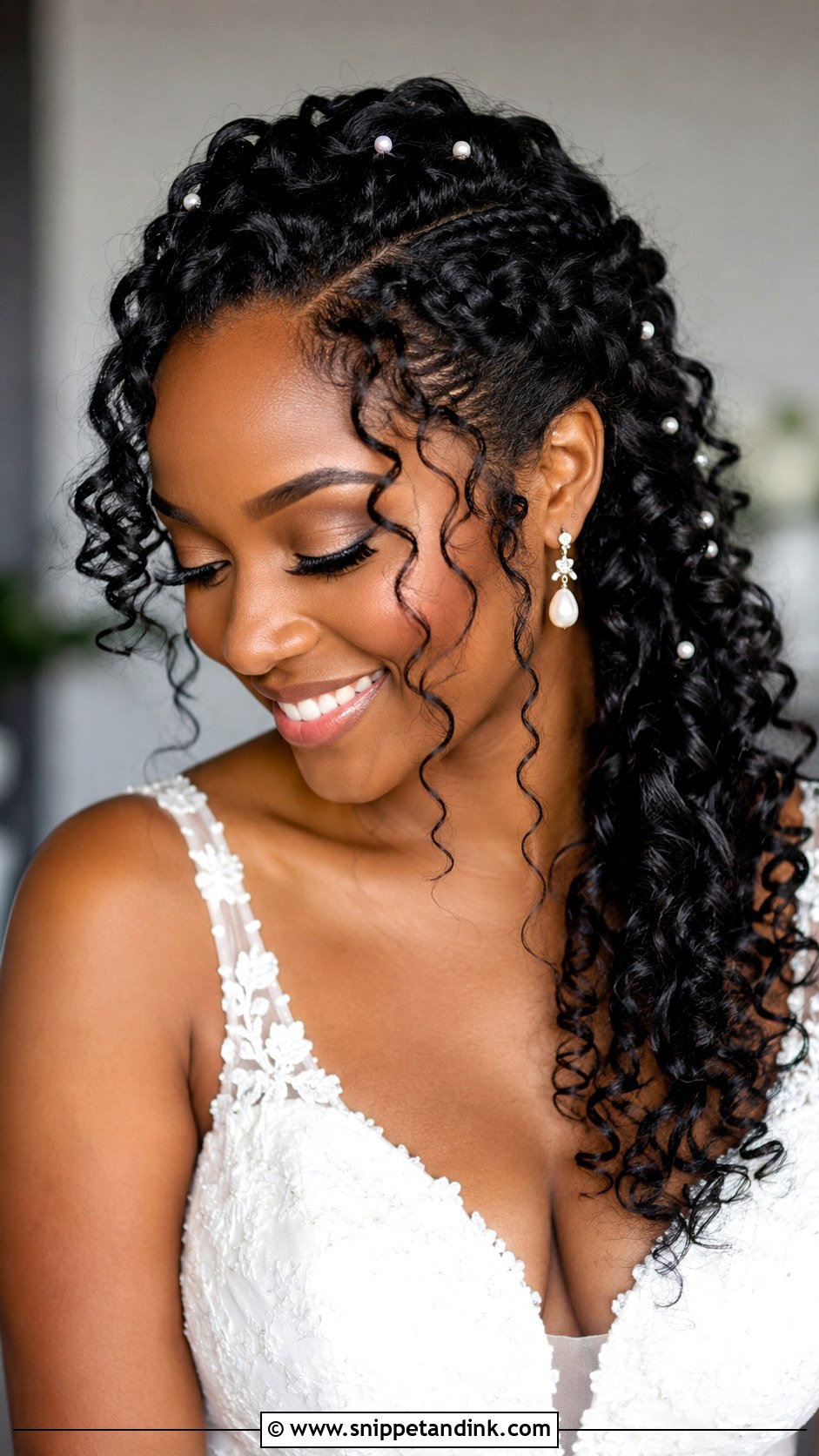 Curly Wedding Hair With Braids - Snippet and Ink - 20 Hairstyles for Curly Hair for Wedding