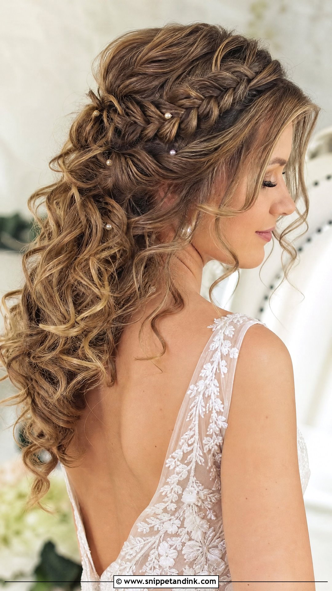 Curly Wedding Hair With Braids - Snippet and Ink - 15 Curl Wedding Hair Ideas