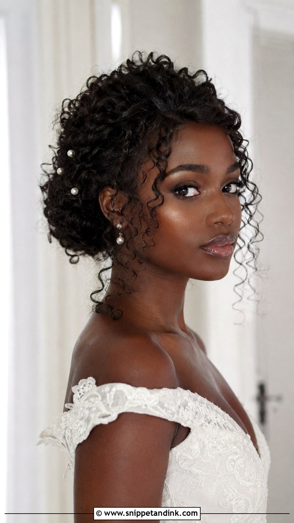 Curly Wedding Hair With Face Framing Curls - Snippet and Ink - 20 Elegant Curly Wedding Hairstyles
