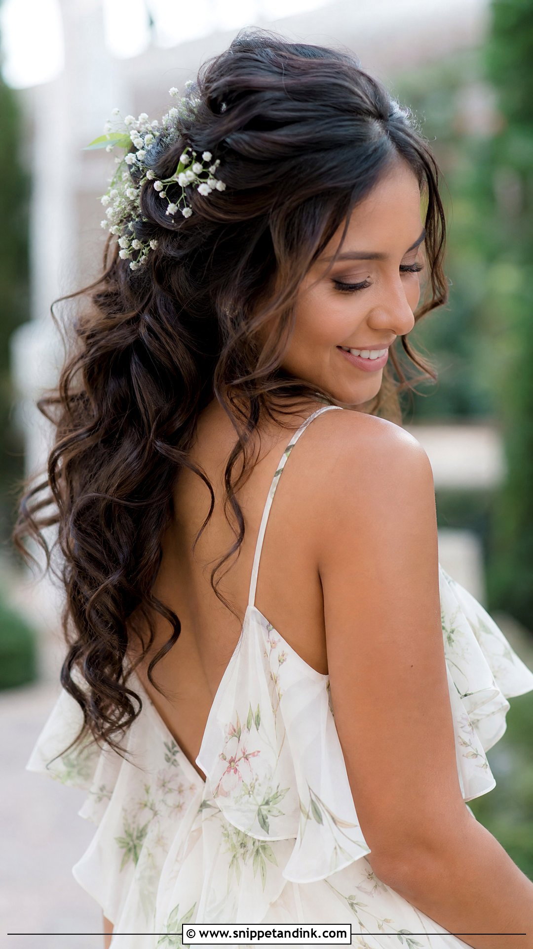 Curly Wedding Hair With Flowers - Snippet and Ink - 15 Curl Wedding Hair Ideas