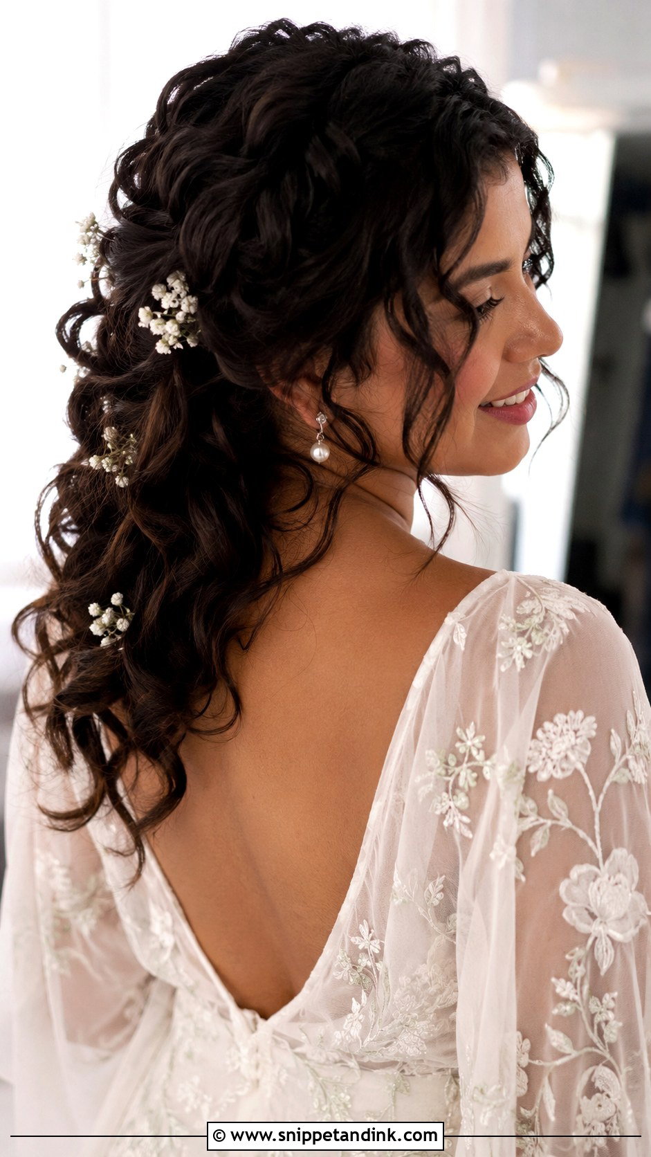 Curly Wedding Hair With Flowers - Snippet and Ink - 20 Curl Wedding Hair Styles
