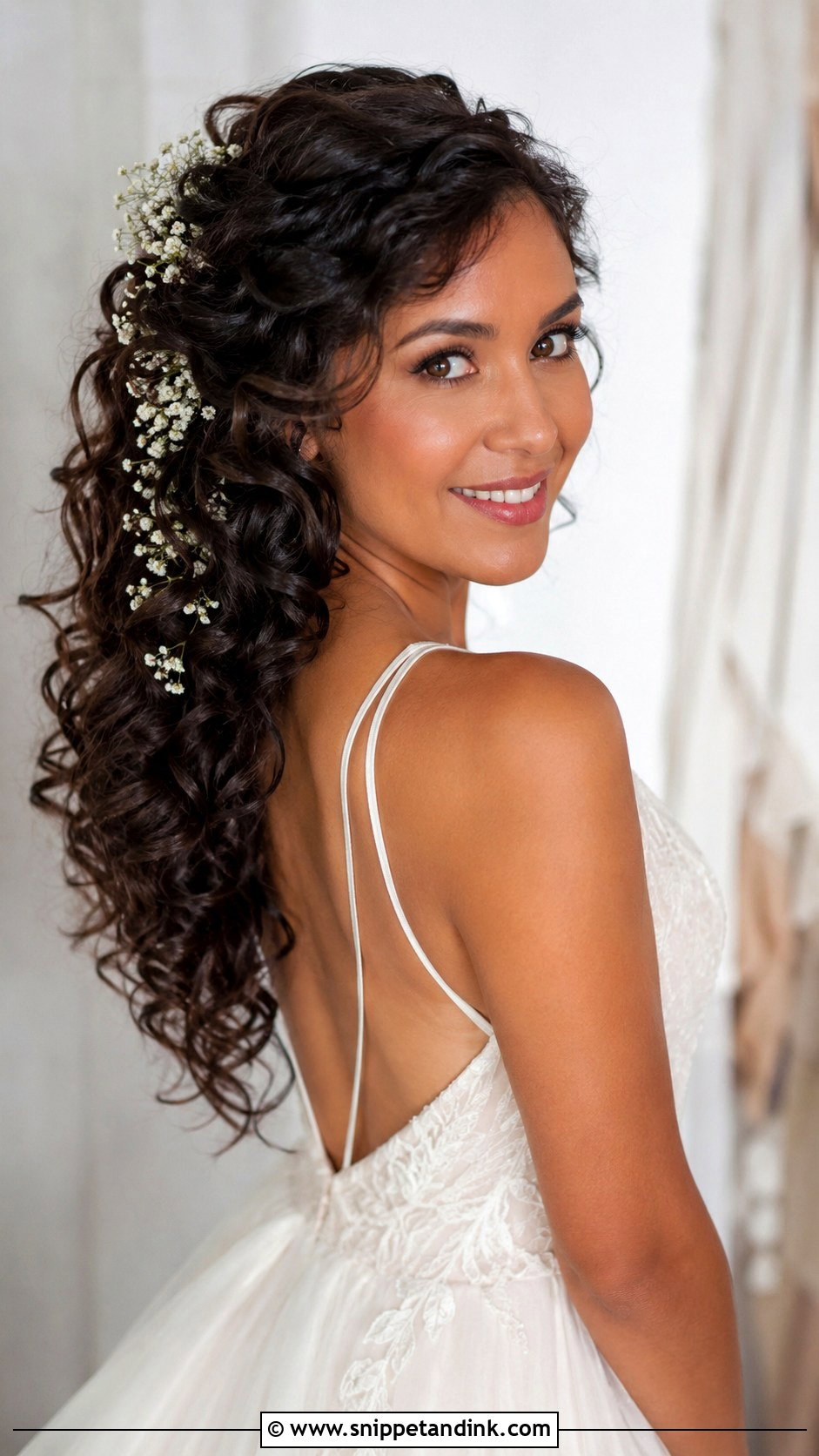 Curly Wedding Hair With Flowers - Snippet and Ink - 20 Hairstyles for Curly Hair for Wedding