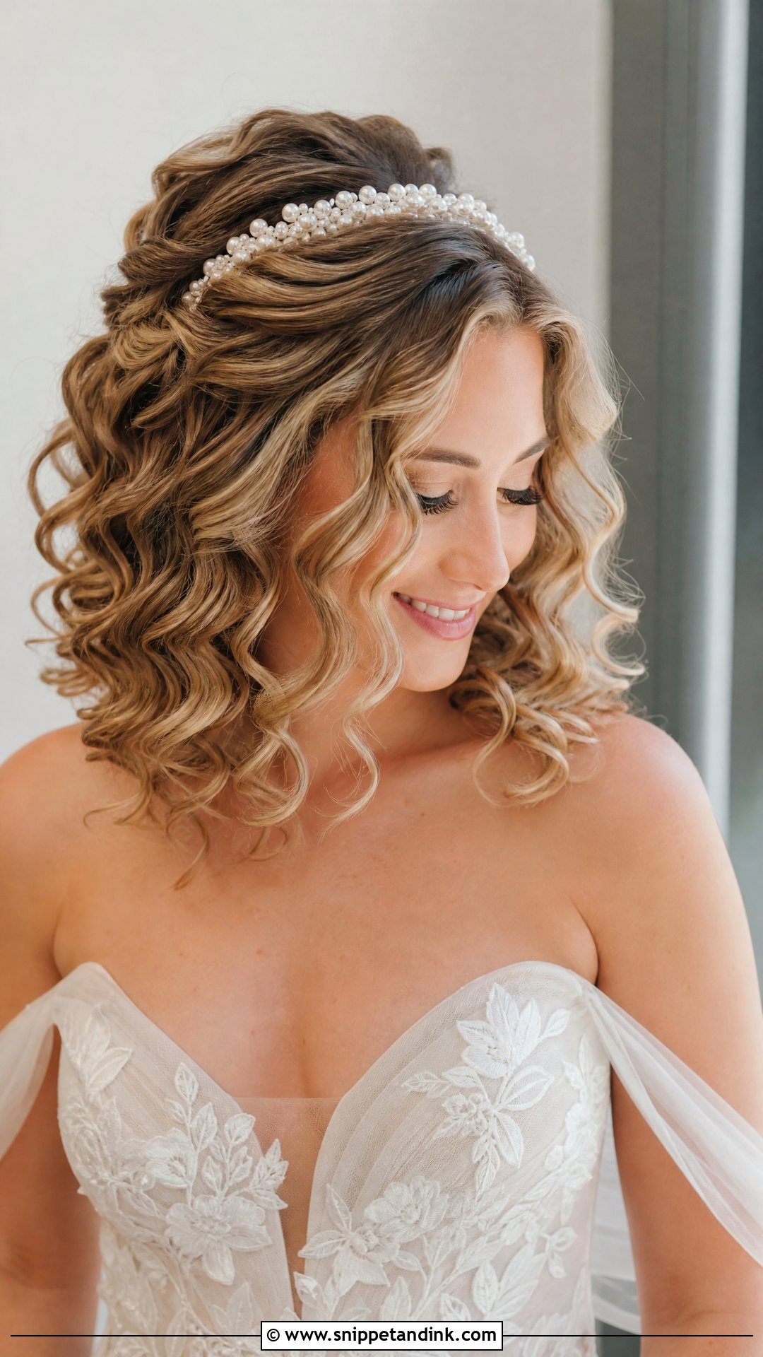 Curly Wedding Hair With Headband - Snippet and Ink - 15 Curl Wedding Hair Ideas