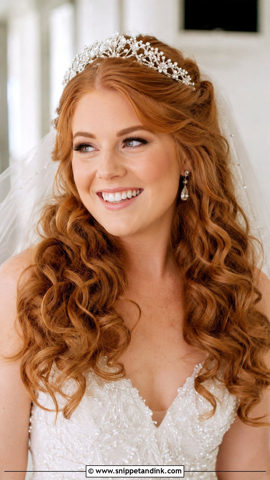 Curly Wedding Hair With Tiara - Snippet and Ink - 20 Hairstyles for Curly Hair for Wedding