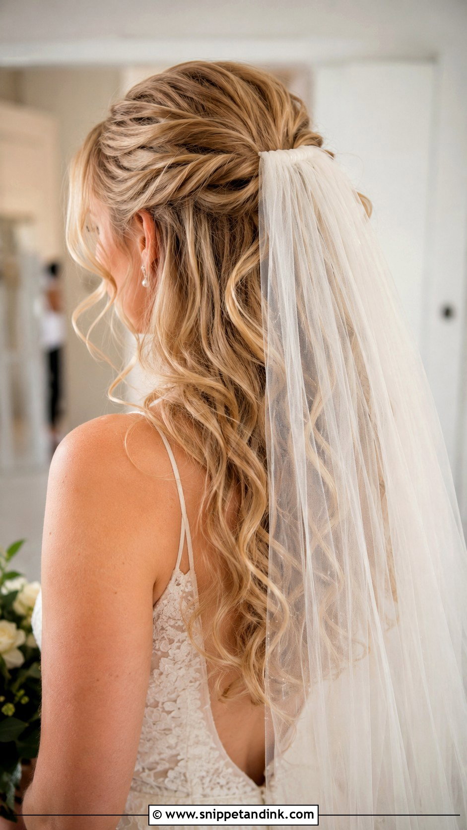 Curly Wedding Hair With Veil - Snippet and Ink - 15 Wedding Hairstyles with Curls