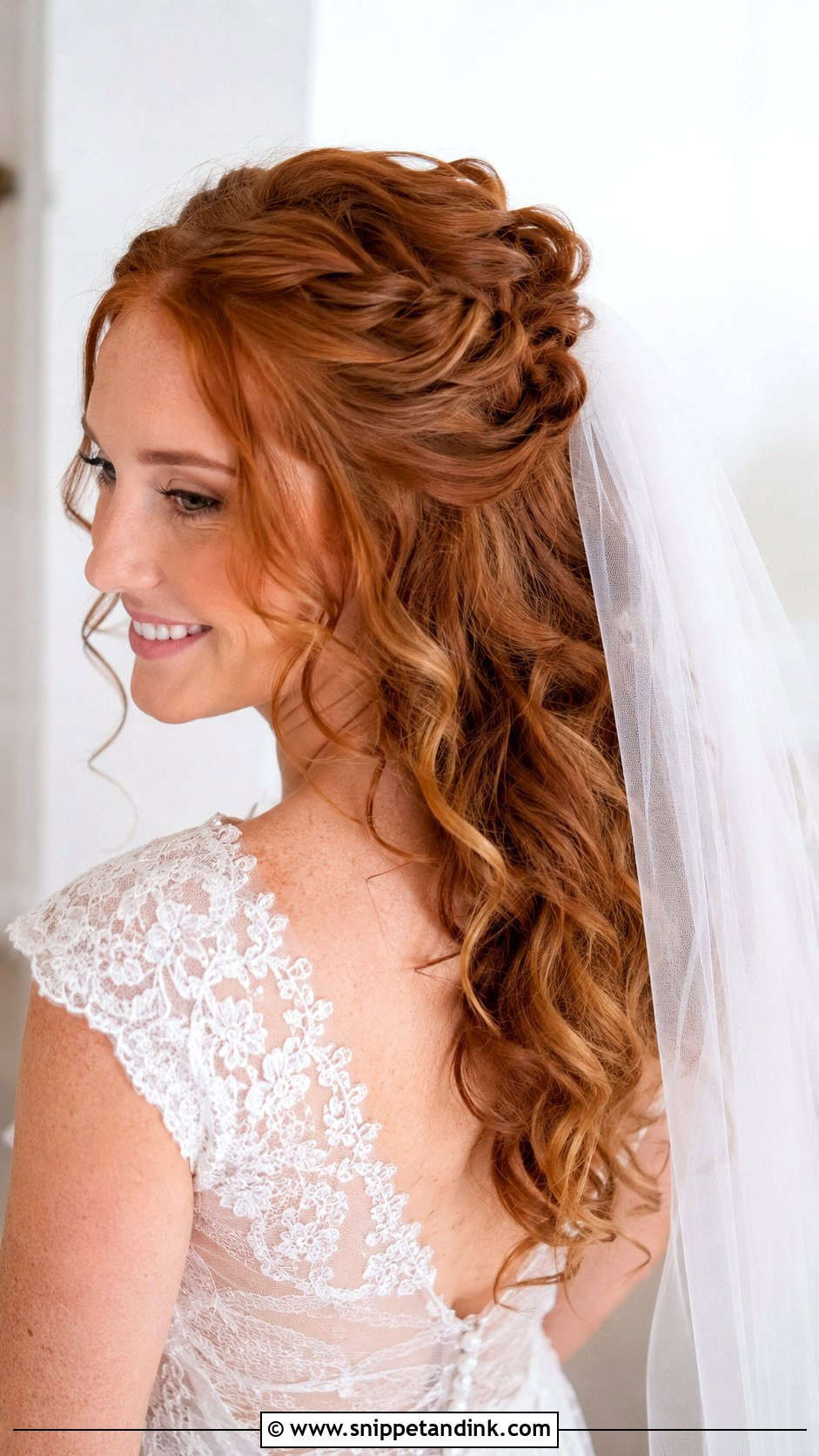 Curly Wedding Hair With Veil - Snippet and Ink - 20 Elegant Curly Wedding Hairstyles