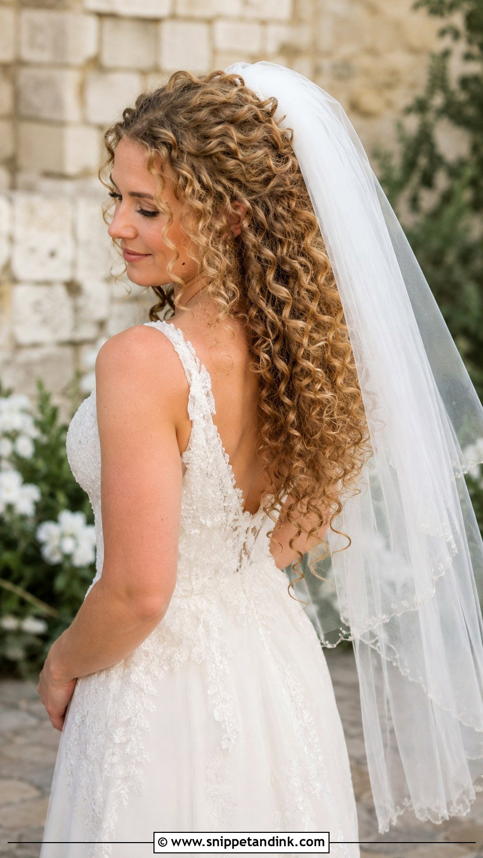 Curly Wedding Hair With Veil - Snippet and Ink - 20 Wedding Hair Curly Down Ideas
