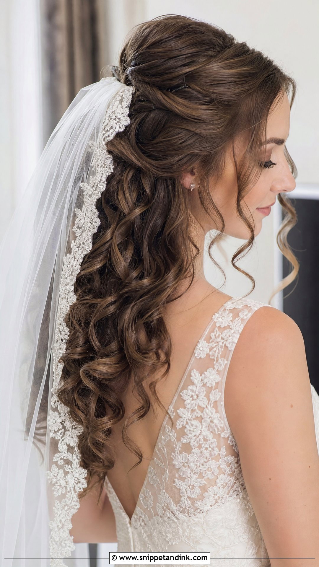 Curly Wedding Hair With Veil - Snippet and Ink - 15 Curl Wedding Hair Ideas