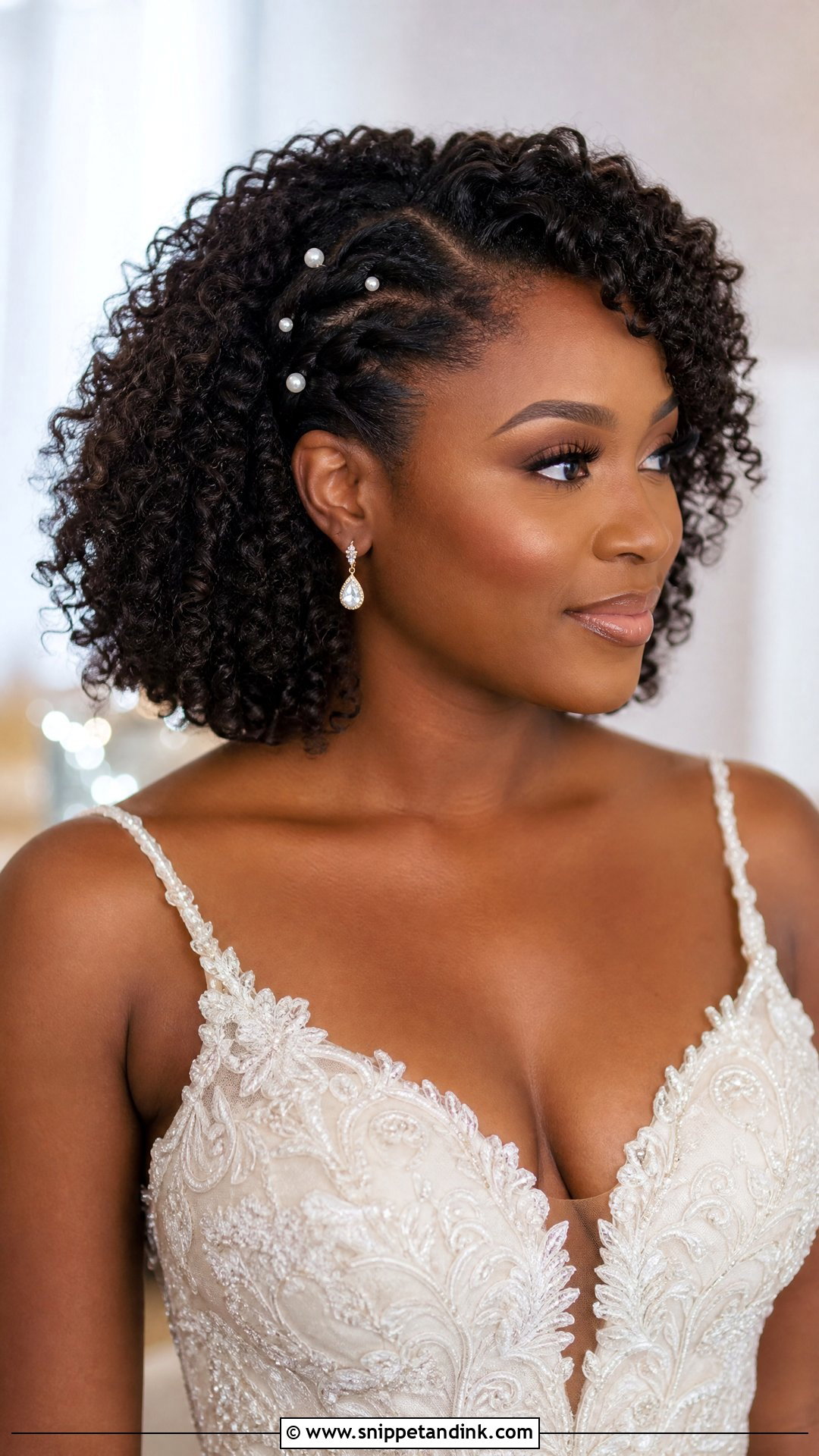 Curly Wedding Hairstyle For Medium Hair - Snippet and Ink - 20 Mid Length Hairstyles for Wedding