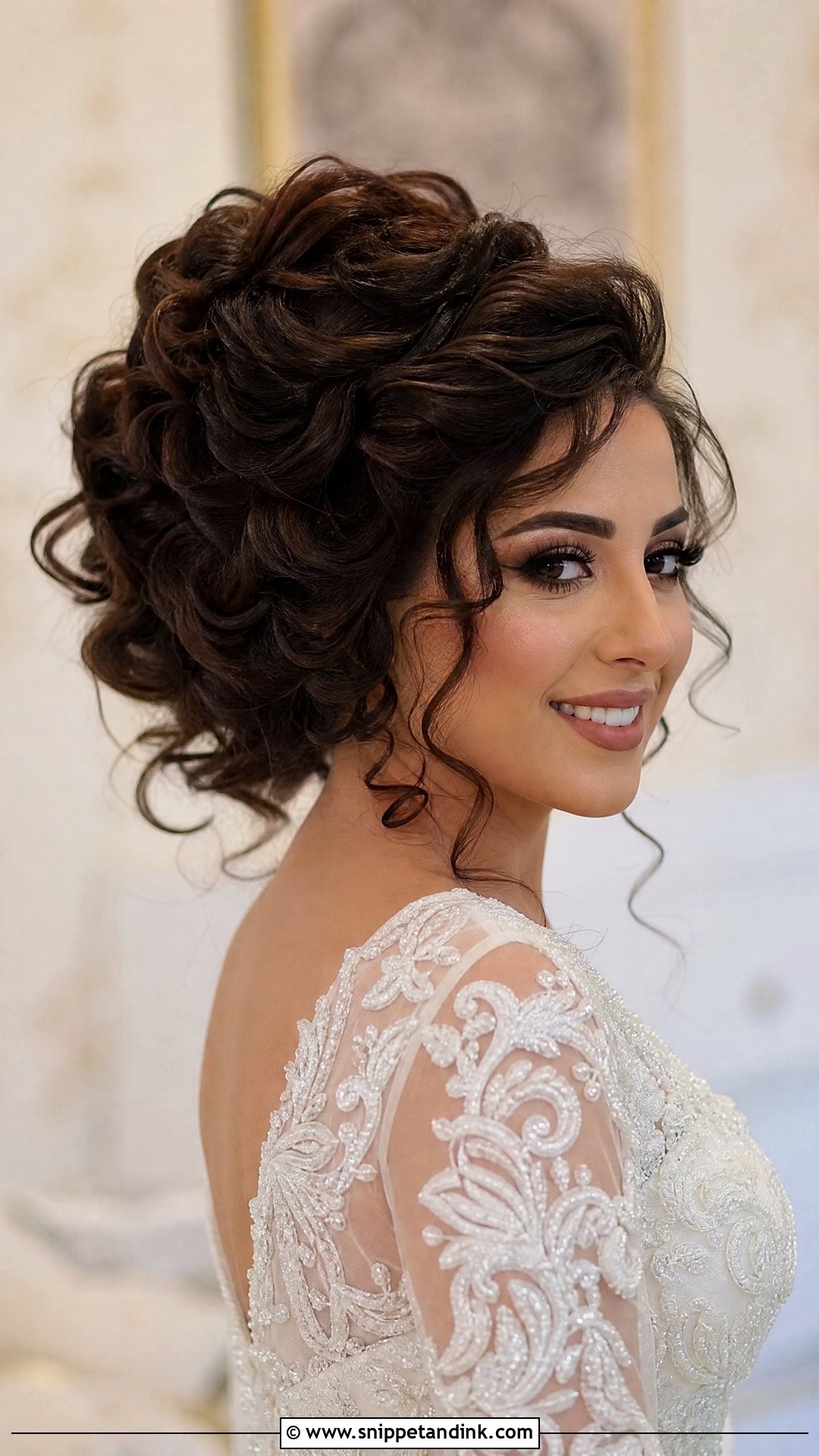 Curly Wedding Hairstyle For Thick Hair - Snippet and Ink - 15 Curly Girl Wedding Hairstyles