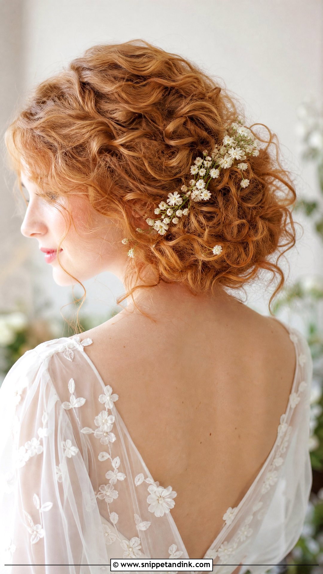 Curly Wedding Hairstyle With Flowers - Snippet and Ink - 15 Curly Girl Wedding Hairstyles