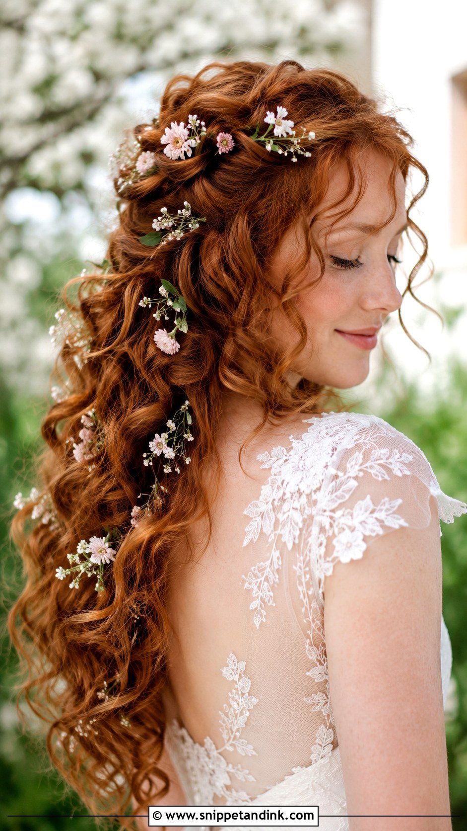 Curly Wedding Hairstyle With Side Braid - Snippet and Ink - 20 Short Curly Hair Wedding Ideas