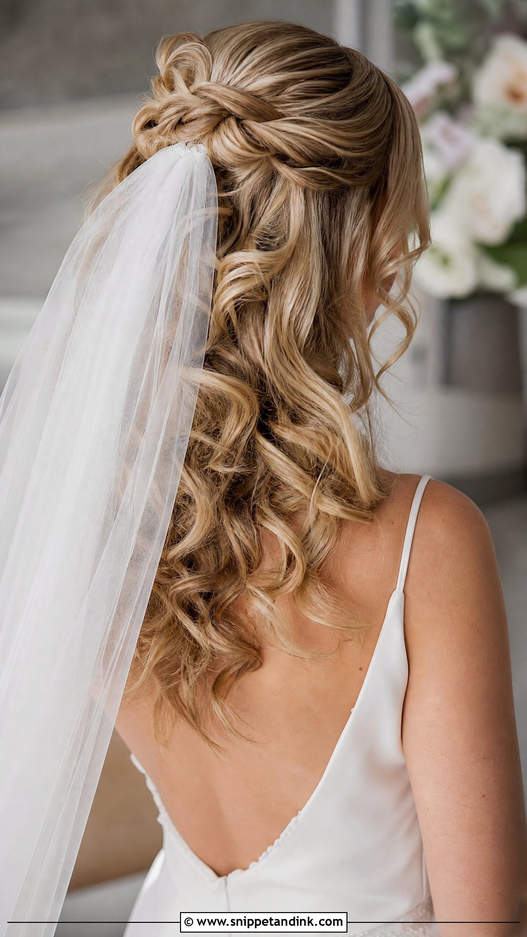 Curly Wedding Hairstyle With Veil - Snippet and Ink - 15 Curls Wedding Hairstyle