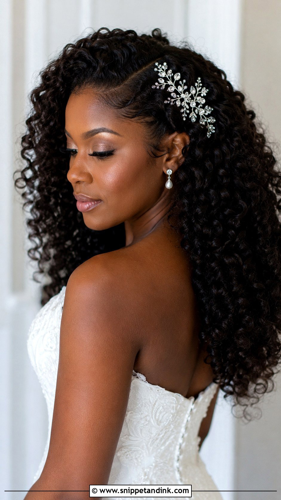 Curly Wedding Hairstyle for Natural Hair - Snippet and Ink - 20 2024 Wedding Hair Ideas