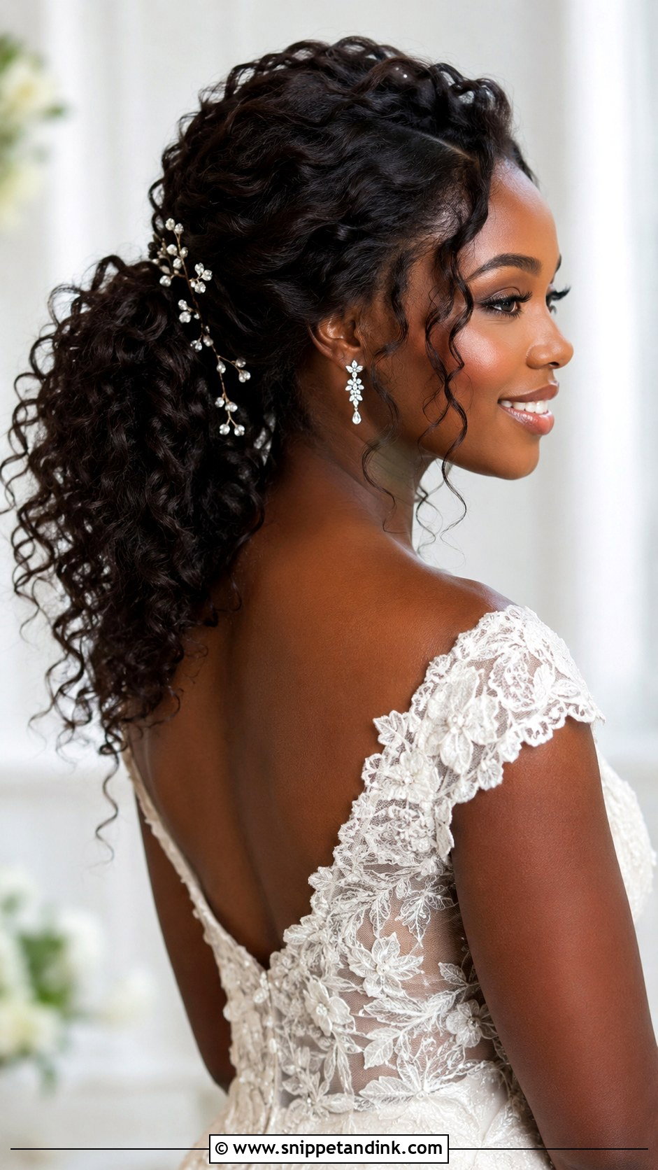 Curly Wedding Ponytail - Snippet and Ink - 15 Ponytails Hairstyles for Wedding