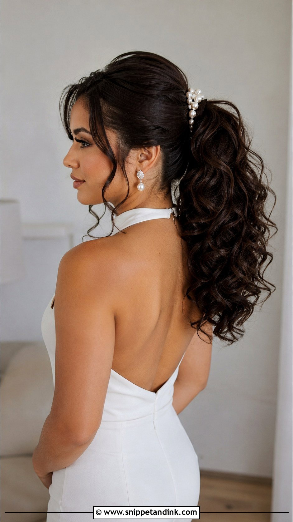 Curly Wedding Ponytail - Snippet and Ink - 20 Elegant Curly Wedding Hairstyles