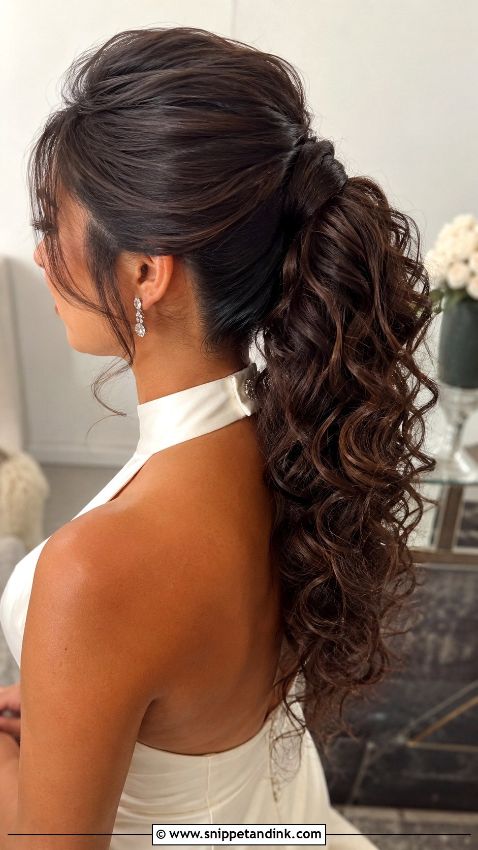 Curly Wedding Ponytail - Snippet and Ink - 20 Fancy Curly Wedding Hairstyles