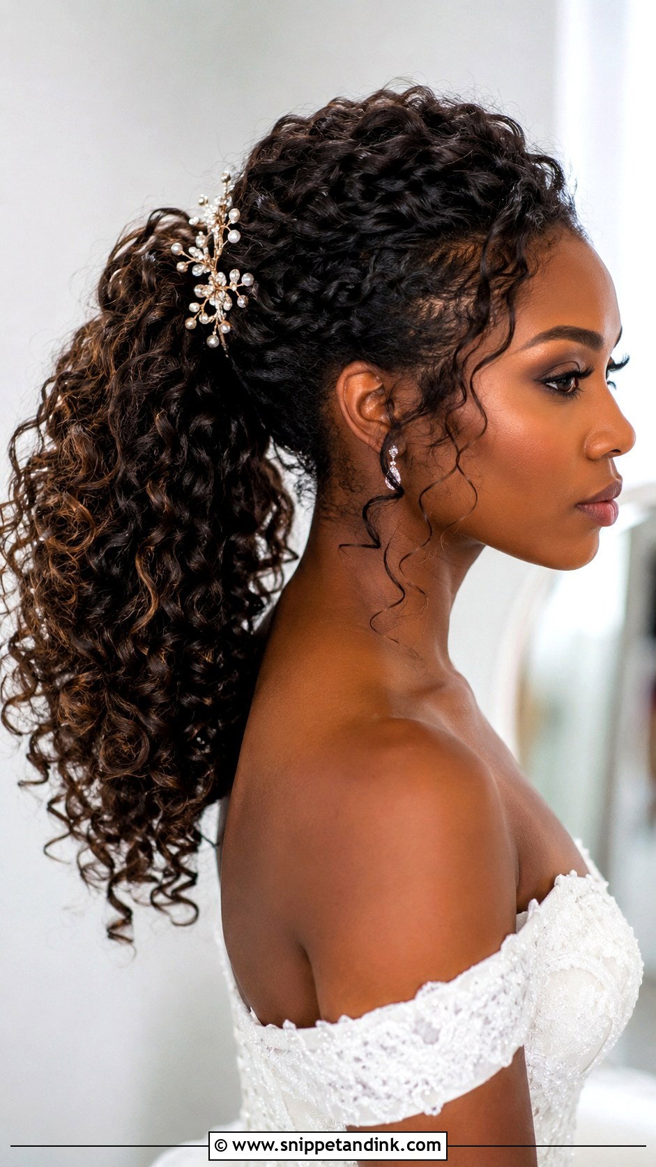 Curly Wedding Ponytail Updo - Snippet and Ink - 15 Wedding Updos for Long Hair Ponytail
