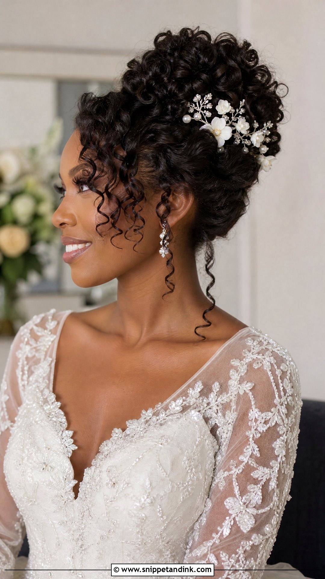 Curly Wedding Updo - Snippet and Ink - 15 Easy Wedding Updo Ideas