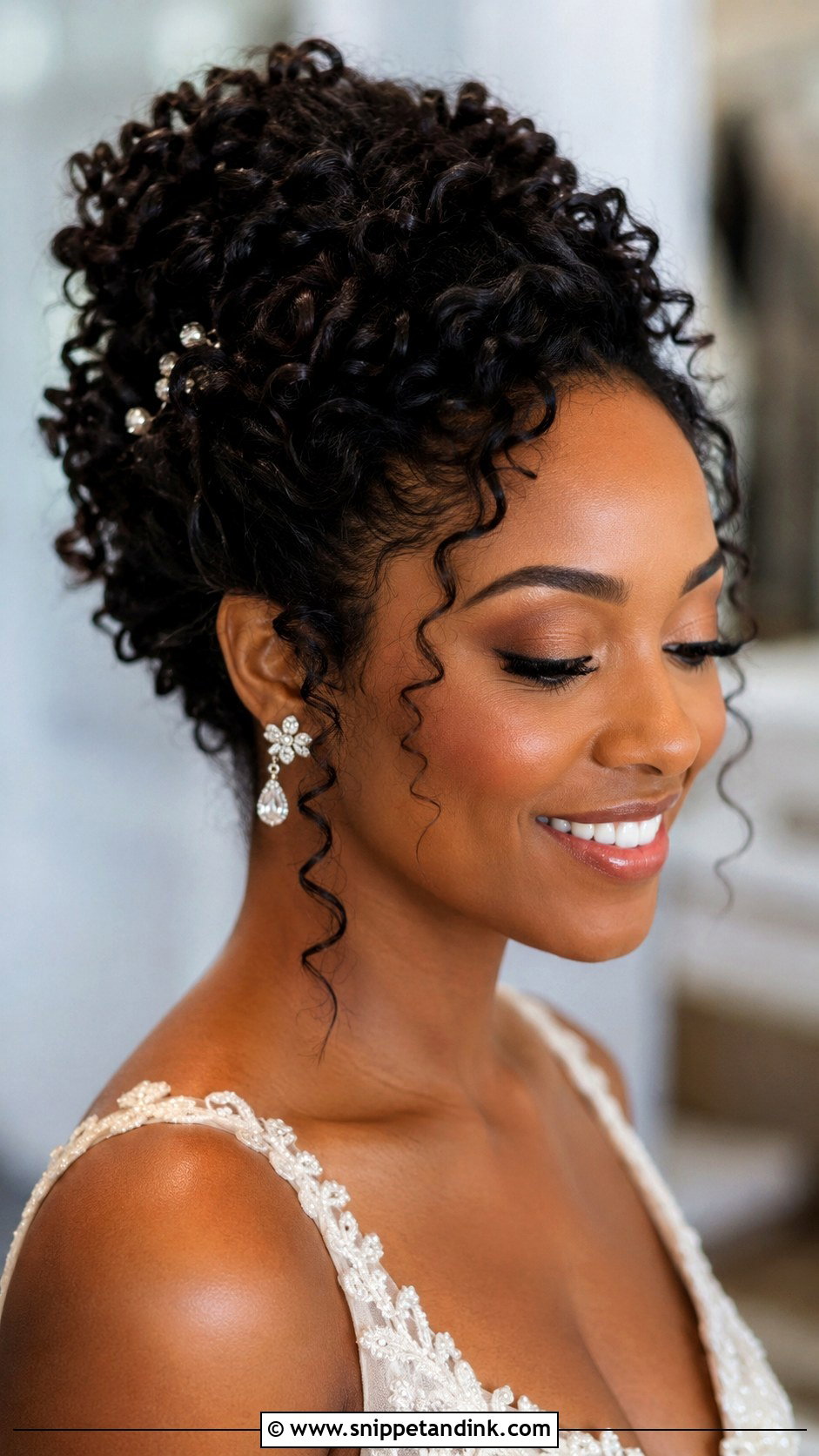 Curly Wedding Updo For Black Women - Snippet and Ink - 15 Wedding Hair Updo Black Women Ideas