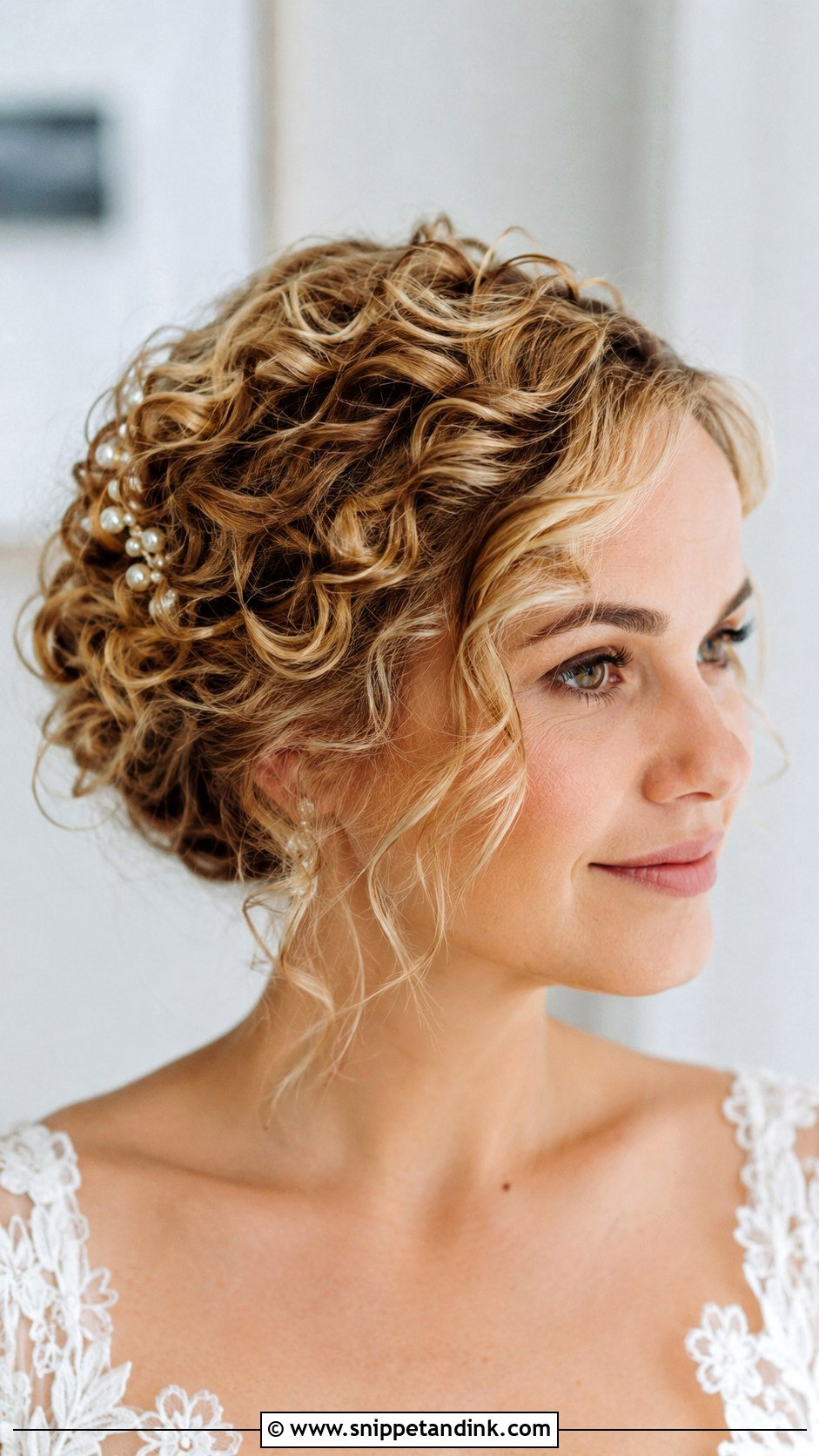 Curly Wedding Updo For Short Hair - Snippet and Ink - 15 Wedding Updo for Curly Hair Ideas