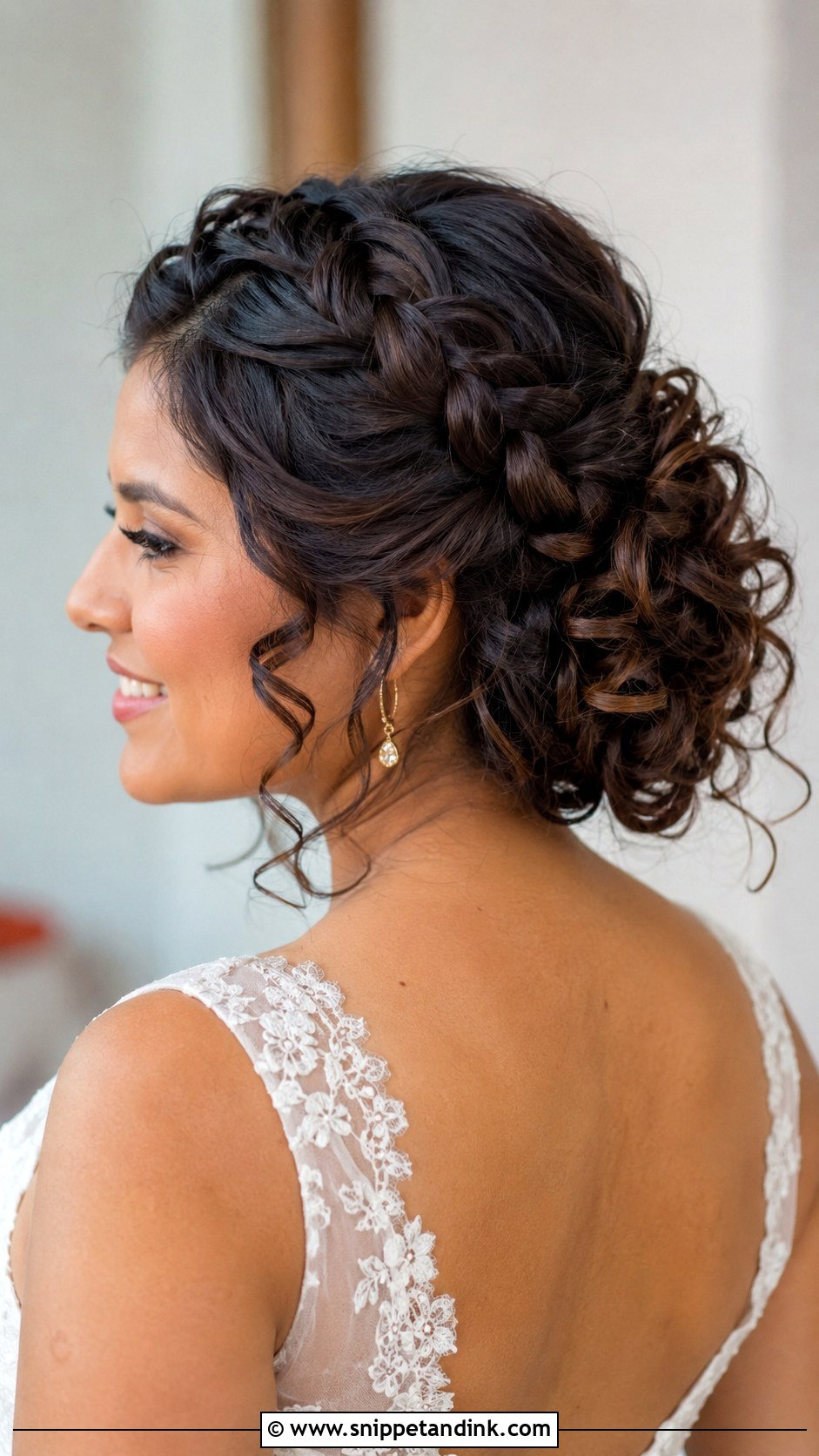 Curly Wedding Updo With Braids - Snippet and Ink - 15 Wedding Updo for Curly Hair Ideas